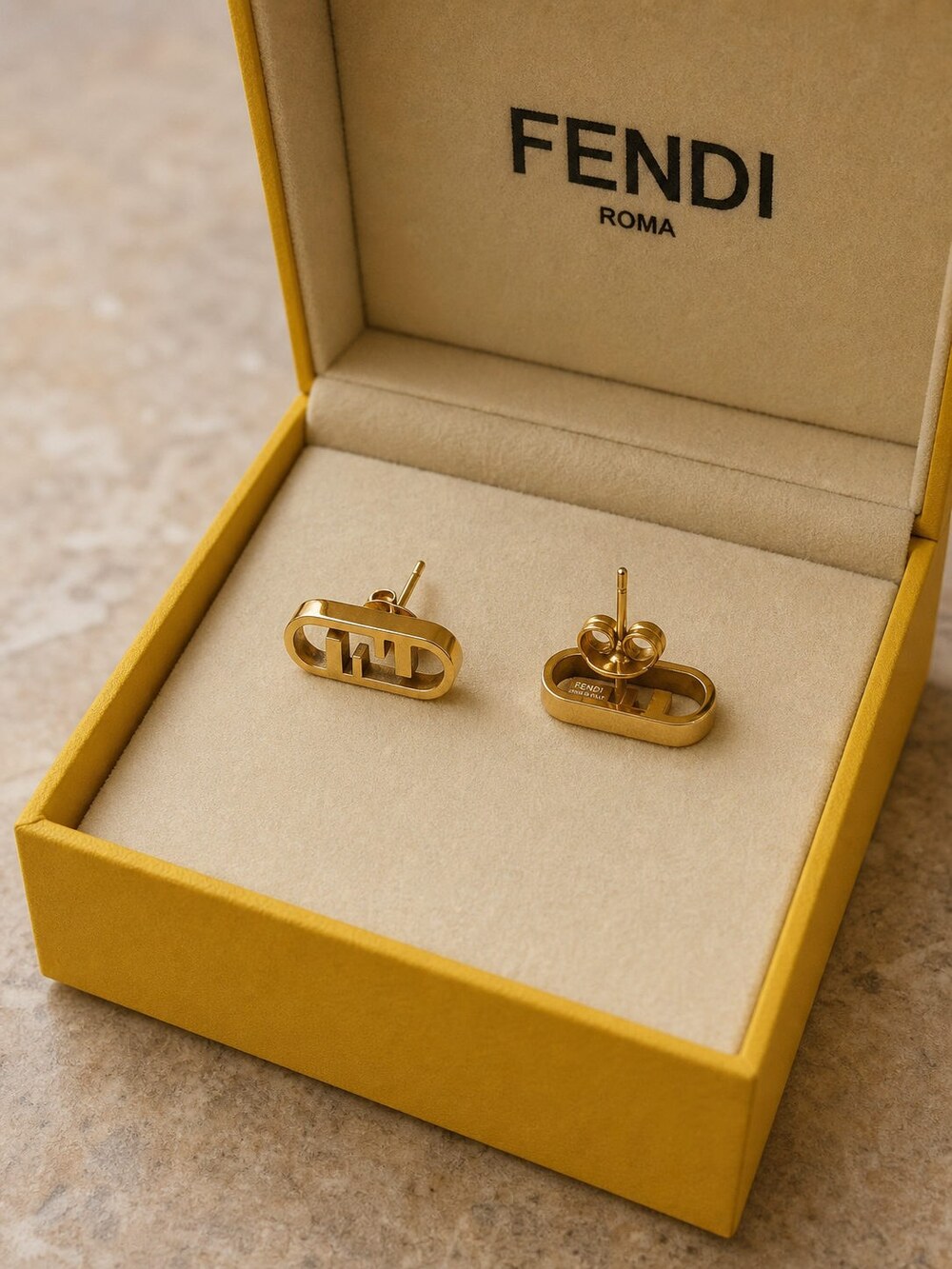 Fendi Modern Designer Earrings Style 2 | New with Box - Picture 6 of 9